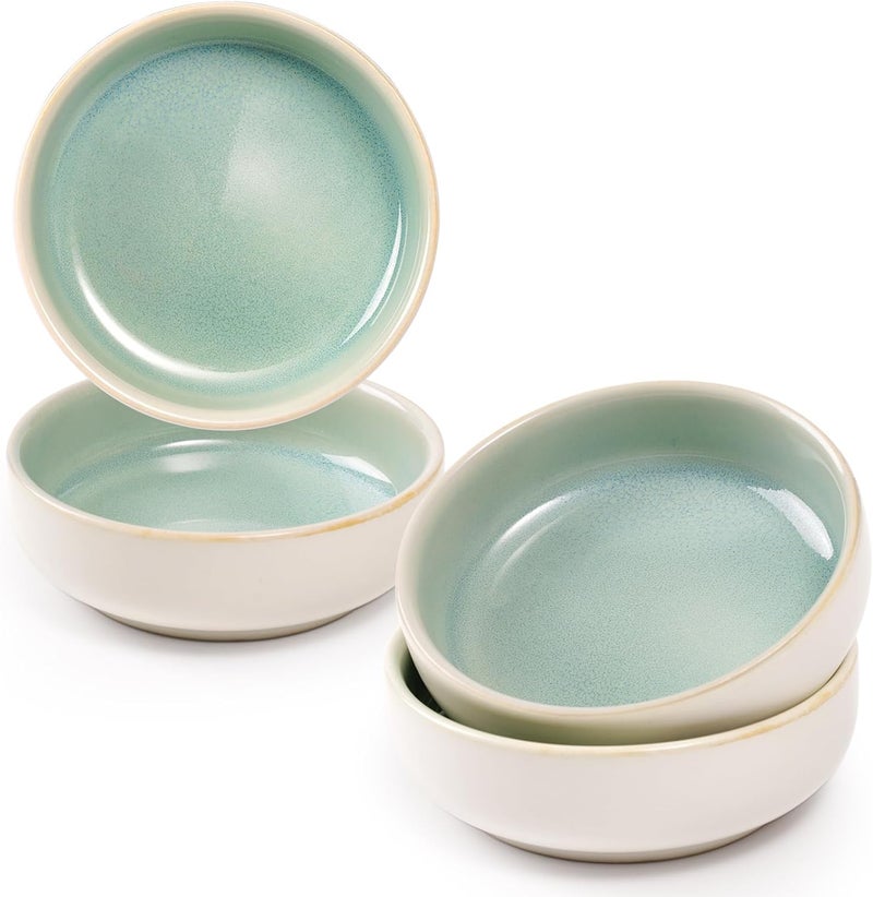 NUTRIUPS 4 Pack Soy Sauce Dish 2oz Ceramic Dipping Bowls 3.65inch Dipping Sauce Bowl Small Bowls for Side Dishes(Jade Green) - Image 1